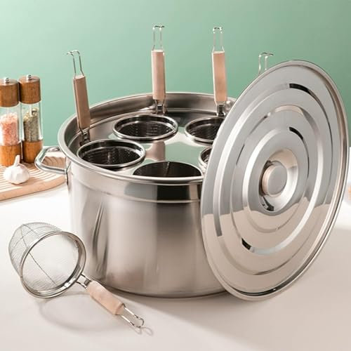 Pentola in Acciaio Inox, pentola per Pasta, Set di pentole Multiuso in Acciaio Inox con Inserti, scolapasta, Piani Cottura per Cucina Domestica, Ristorante Commerciale, pentole Multiuso e PE