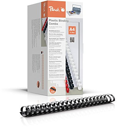 Peach Plastikbinderücken A4 - 38mm - 375 Blatt - 50 Stück - schwarz - PB438-02
