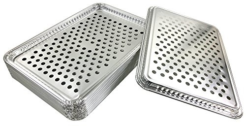 Pactogo 16 x 11 Aluminum Foil BBQ Gourmet Grill Topper Pan (Pack of 100)
