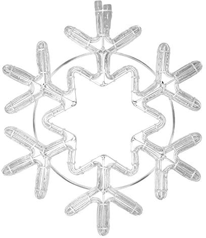 LEDVANCE Christmas LED Schneeflocke, Dekorative Weihnachtsbeleuchtung für Außen, als Fenstersilhouette oder Gartenbeleuchtung, Kaltweiß (9000K), Schutzklasse IP65, 470mm x 590mm x 13mm