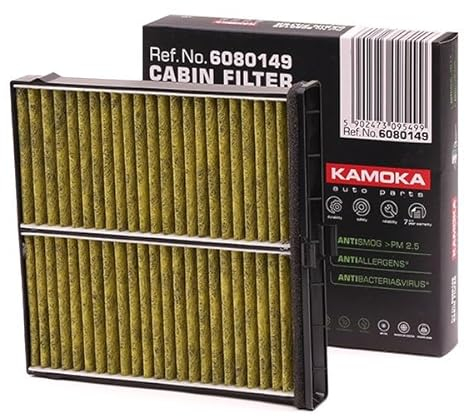 KAMOKA Filtro abitacolo Filtro aria fresca, Filtro al carbone attivo, Filtro per polveri fini (PM 2.5), con effetto antibatterico, con effetto antiallergico, con azione fungicida, con potere 6080149