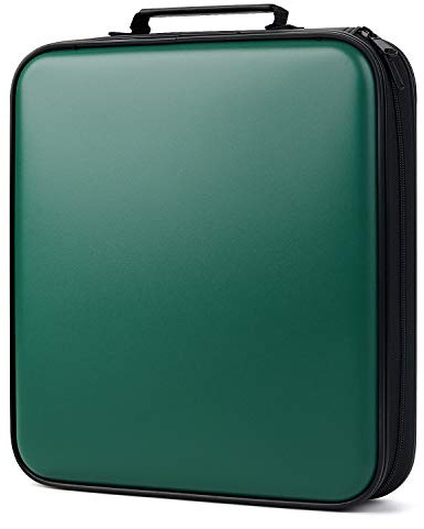 TIMCORR DVD Storage CD Case Holder: 160 Capacity CD Sleeves Black Disc Cases Binder for Car - CD Hard Organizer Box - Large DVD Wallet for Movie/Music/Game & Portable CD Book (160 Capacity Green)