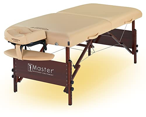 Master Massage Del Ray - Sofá de Masaje portátil de Madera Ligero de 71 cm, Mesa de Masaje Plegable, sofá de Belleza, Cama de Fisioterapia con Sistema de luz Ambiental, Arena