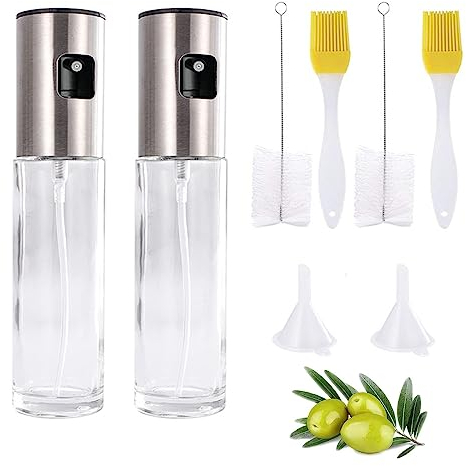 SansRealmL 2 Stück Oil Sprayer,100ml Ölsprüher Küchenhelfer Oil Spray Bottle,Ölsprüher Zum Kochen Öl Sprühflasche Für Speiseöl Für Ölspray Salate,ölsprüher für heißluftfritteuse