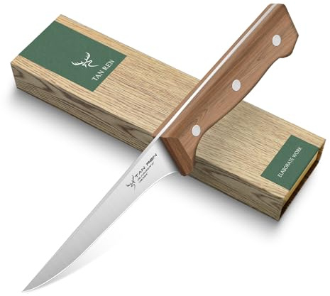 TAN REN 5 Boning Knife for Meat Cutting, Flexible Brisket Knife, Small Boning Carving Knife, Fillet Knives for Meat, Stainless Steel Skinning Knife
