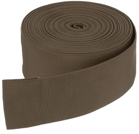 DMiotech 10 Iarde x 50mm Larghezza Nastro Nylon per Cinghie Piatte Cinghie Poliestere per Reggiatura Zaino Artigianale Fai da Te, Cucire, Riparazione Attrezzature Esterni, Marrone Scuro