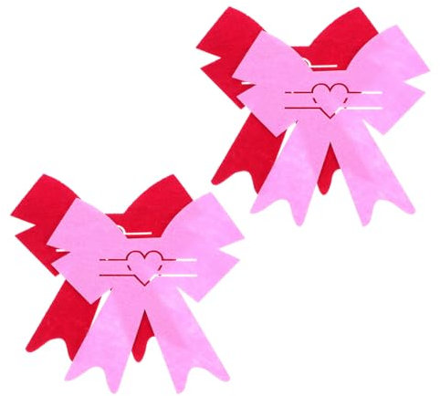 ULTECHNOVO 4pezzi Sacchetti Portaposate Tessuto Non Tessuto con Fiocco e Cuore Eleganti Custodie per Utensili da Tavola per e Feste Romantiche