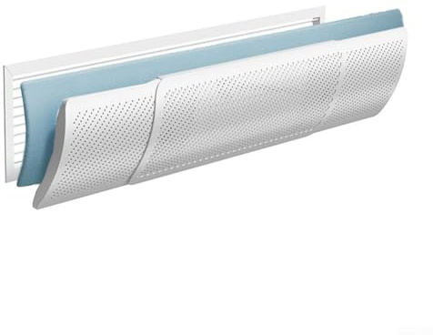 ZWEquipint Deflettore d'aria regolabile per condizionatore d'aria centrale, con filtro in cotone per montaggio a soffitto, casa, ufficio, bianco 51 120 cm di lunghezza (filtro anioni-L)