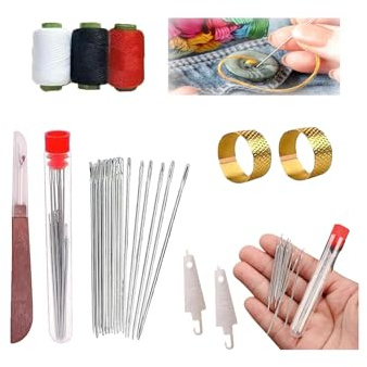Ensemble d'outils de couture 37 pièces, kit d'aiguilles et de fils, outils de réparation à la main, kit d'outils de broderie, kit de travail de couture portable pour débutants, amateurs de bricolage