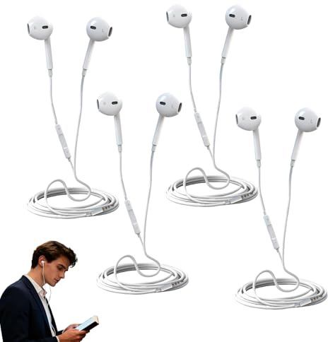 4 Pack Auriculares Con Cable Con Micrófono Y Control De Volumen, Compatibles Con Teléfonos Móviles, Tabletas, PC, MP3 Y Otros Dispositivos De Audio De 3,5 Mm, Auriculares Con Cable Y Microfono