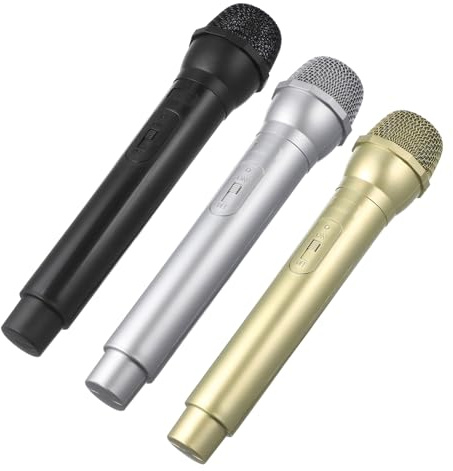 ORFOFE 3 Pièces Faux Microphones Plastique Accessoires de Déguisement pour Garçon Fille Micro Réaliste pour Fête Karaoké Spectacles Danse Party Props