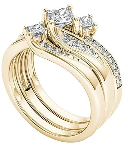 Generiskt silver guld kändisringar delikat design knut set ring ljus lyx hög kvalitet ring simvingar ringar
