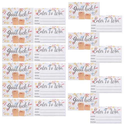 NESTINGHO Billets de Tombola Vierges en Papier Lisse Lot de 200 Tickets 8D avec Formulaire D’Inscription Pré-Imprimé Cartes Porte-Billets pour Fêtes Foraines Événements et Tirages au
