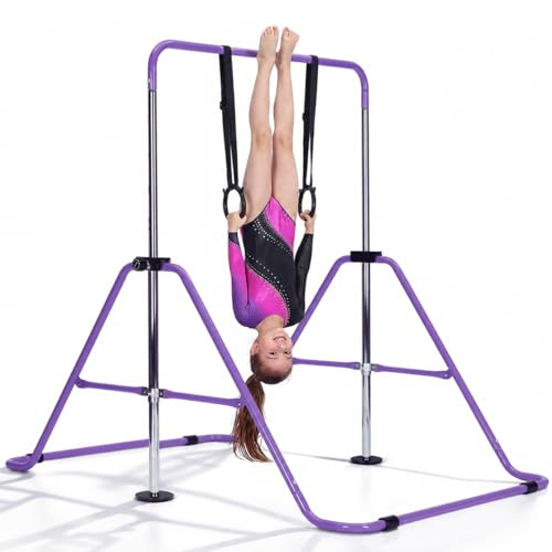 BLOMZA Gymnastics Bars Training Kip Bar Gymnastics Equipment Adjustable Height Horizontal Bar (Purple)