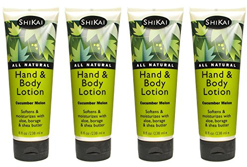 Shikai Cucumber Melon Hand & Body Lotion, 240ml Bottle (Pack of 4)
