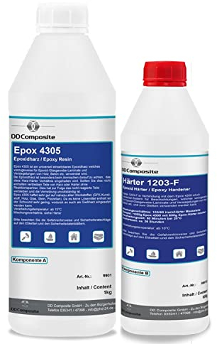 DD Composite Epoxidharz 4305 mit Härter 1203-F 1,6kg Laminierharz Beschichtungen Reparaturen Formenbau hervorragende Haftung auf vielen Untergründen