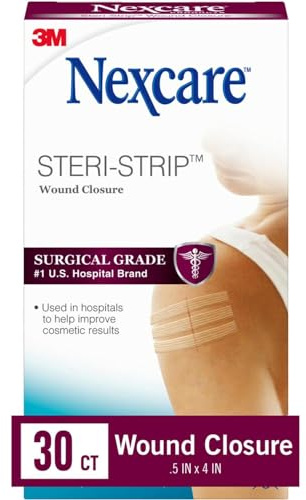 Nexcare Steri-Strip Skin Closure Strips 1/4 Inch X 4 Inches 30 Each (Pack of 2)
