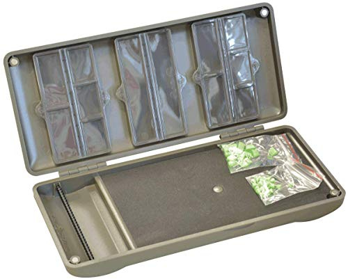 Korda Rig Safe Combi, Compact Storage Solution, Aluminium, Holds Up to 20 Rigs, 12 Compartments, Magnetic Fasteners, Foam Board, Supplied with Pins, Durable Design for Anglers, Lightweight Portable