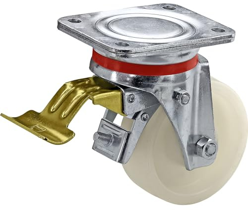 Wicke | Ruota in poliammide | supporto in lamiera d'acciaio | Ø x larghezza ruota 80 x 30 mm | rotella pivottante con fermo doppio e cuscinetti a