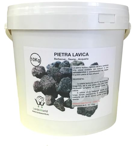 10Kg Pietra Lavica per Barbecue a Gas 25-75 mm, Calore Uniforme e Cottura Senza Fumo, Ideale per BBQ, Griglie, Saune e Acquari - LordsWorld