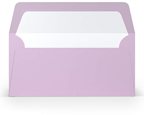 PAPERADO 100 Briefumschläge DIN lang/DL - Orchidee gerippt Lila - 100 g/m² Kuvert ohne Fenster 22 x 11 cm - Umschläge mit Nassklebung gerader Klappe
