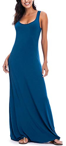 Mujeres Verano Informal Playa Sin Mangas Maxi Vestido Sólido Chaleco Largo Vestido