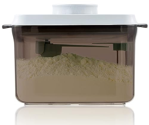 Tourdeus Formula Container for Home - 1000ml Airtight Milk Powder Storage Container for Travel, Formula Dispenser with Scraper, 11OZ, 0.66LB, 300g, Brown