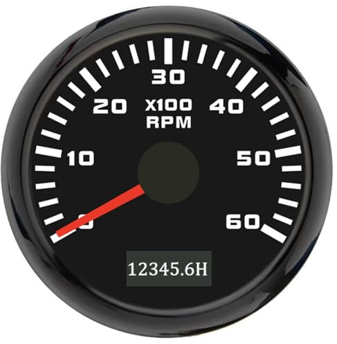 ELING 52mm Varvräknare 6000 RPM Mätare med timmätare med 7 färger bakgrundsbelysning 12V 24V för skåpbilar lastbilar
