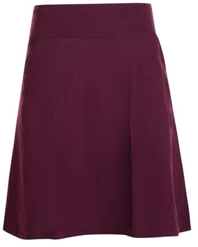 Vishes - Alternative Bekleidung - Rock Damen Knielang Bio Baumwolle Breiter Bund Jersey Röcke Basic dunkelrot 46
