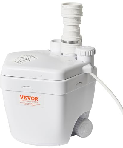 VEVOR Hebeanlage, 250 W, 1500 GPH Durchfluss, 5,5 m Förderhöhe, Untertisch-Sumpfpumpensystem mit Kupferdrahtmotor, Hochleistungs-Universal-/Waschbeckenpumpe, Abwasserpumpe mit 3,8 cm Auslass, weiß