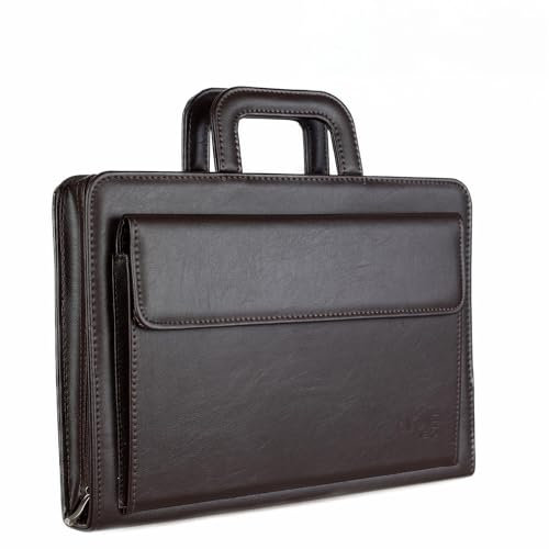 Pavone Nero Konferenzmappe A4 Leder – Schreibmappe Elegant und funktional, ideal für Geschäftsleute, Anwälte und Manager, die Stil und Organisation schätzen, Businessmappe für iPad und MacBook