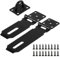 2 Sets Überfalle Schloss Riegel, 127mm/106mm Haspe Vorhängeschloss Haspel, Edelstahl Sicherheitsüberfalle Sicherheit Haspel Schlossriegel für Vorhängeschloss Schuppen Schränke Tore, (Schwarz)
