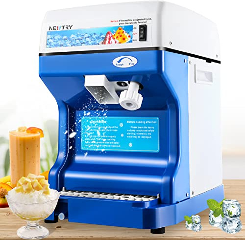 NEWTRY Commercial Ice Cube Crusher Machine 260lb/h, Thickness Adjustable