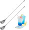 Ouligay 2 Stück Barlöffel Gedreht, 30cm Lange Löffel Edelstahl, Probierlöffel Hochwertiger Spiral-Löffel von Cocktails, Bar Zubehör Praktisches Bar Spoon für Stir Cocktail Kaffee, Leckere Longdrinks