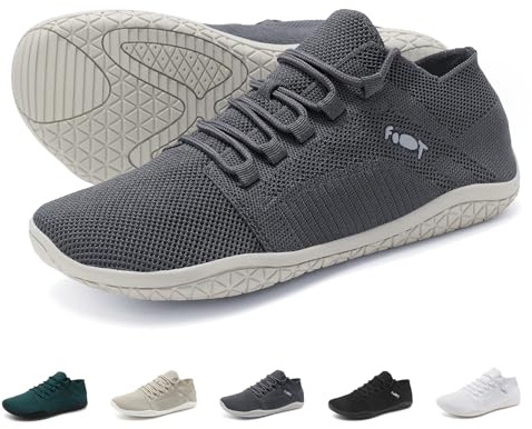 Wizshoe Scarpe Barefoot Shoes Uomo Minimaliste Scarpe Donna Sneakers da Trekking Scarpe a Piedi Nudi Comode Leggere per Trail Running Sport Estive Unisex Scarpe da Corsa Camminare, Grigio 37 EU