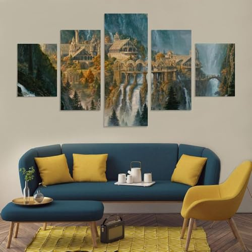 SFgFGfcghC Art sur Toile : Affiche de Gandalf du Seigneur des Anneaux, Impression sur Toile, Peinture décorative, Cadeau de Noël ou d'anniversaire, Peinture à l'huile Haute définition, Art Mural.,L