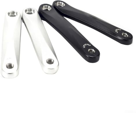 Manivela de bicicleta con agujero cuadrado para motor Bafang, se adapta a pedales dinámicos izquierdo y derecho, hecho de aleación de aluminio resistente (negro)
