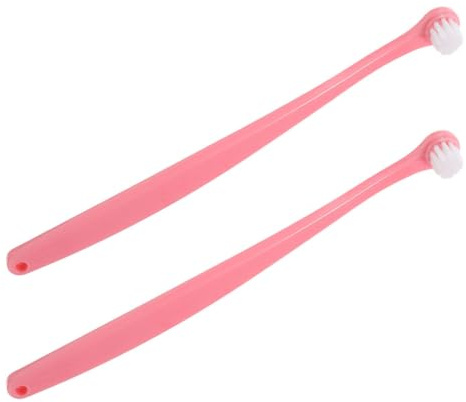 Levemolo Cepillo de Dientes para Mascotas Cabezal Redondo, Cerdas Suaves, 2 Piezas, para Perros Pequeños y Gatos, Cuidado Dental Eficaz en Casa, Limpieza Bucal para Cachorros y Felinos