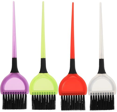 Uonlytech Brochas para Tinte de Cabello Profesional 4piezas Mango Antideslizante y Material Pp para Coloración Uniforme en Salones y Kits de Teñido Color Aleatorio
