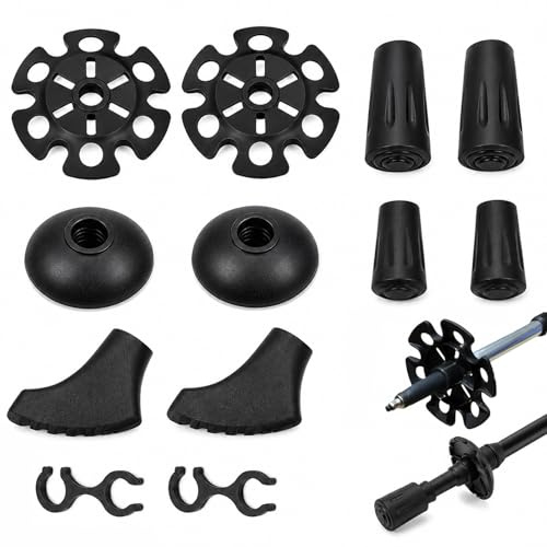ZMaglorian Accessori Base per Bastoni Trekking 5 Tipologie 2 Pezzi Ciascuno Materiale Robusto Adattabile Diversi Terreni Protezione Punta Utilizzo Escursionismo Montagna Passeggiate