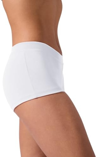 Capezio Tb113c Pantalón Corto de Tiro bajo, Blanco, 12-14 para Mujer