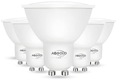 AOGOLO GU10 AC120V LED Light Bulbs, 6 Pcs Daylight White 4200K 50W Equivalent, 500 Lumens, 5.5W LED Spotlight,Non Dimmable, Replacement for Recessed Spotlights