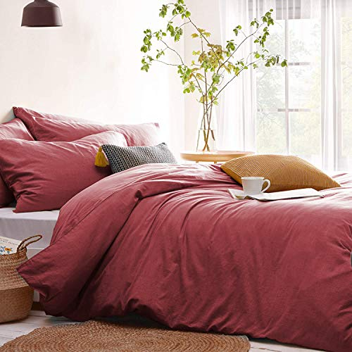 Lanqinglv Bettwäsche Set 135x200 4Teilig Altrosa Weiche Mikrofaser - 2 Rose Rosa Bettbezüge 135x200 mit Reißverschluss + 2 Kissenbezüge 80x80cm - Ganzjahres & 4-Jahreszeiten