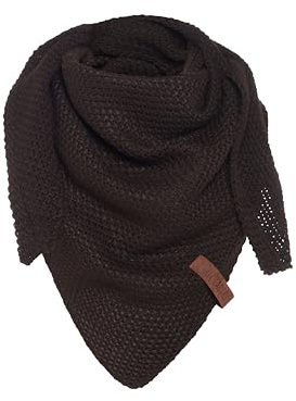 Knit Factory - Coco Trekantssjal Junior - Dark Brown - 140x60 cm