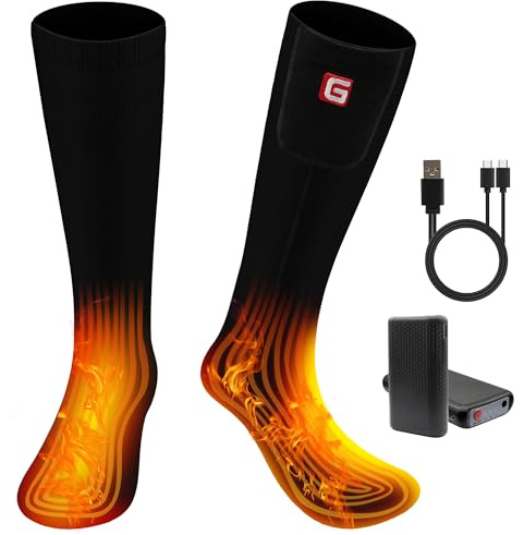 SVPRO Heated Socks Men Women 4000mAh Battery Operated Rechargeable Electric Heating Socks, 3 Heat Settings Up to 10H,Cold Weather Warm Winter Socks Thermal Foot Warmers,US 6-13 Size