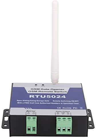 RTU5024 Aktualisierte Version Fernbedienungsschalter, Upgrade GSM-Toröffner-Relaisschalter Drahtloser Türöffner mit Fernbedienung DC 9‑24 V, Zugangskontrolle für Türen, Leitplanken, Rollläden