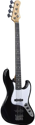 SPENCER BY EKO - JB10 BLACK, elektrisk bas 4 strängar, poppelkropp, lönnhandtag och tangentbord 21 tangenter i harts, 2 JB-pickups med separata volymkontroller och 1 ton, svart