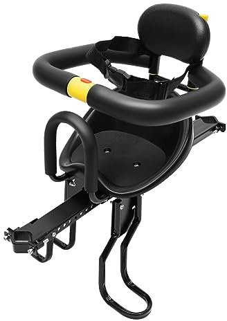 DSYOGX Siège enfant avant de vélo réglable pour enfant de 8 mois à 6 ans, avec garde-corps, dossier et pédale