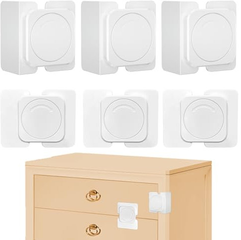 Kindersicherung Schrank Schubladensicherung Baby Schranksicherung Kinder Kühlschrank Schloss Schrank Sicherung für Kinder Kühlschrankschloss Schrank Sicherung für Kinder für Tür Fenster 6 Stück