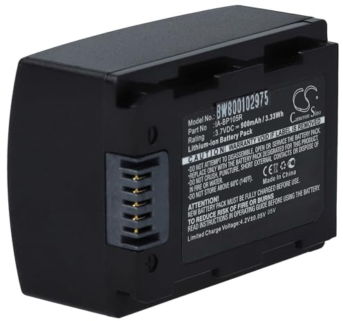 vhbw batteria sostituisce Samsung IA-BP105R per videocamera camcorder (1100mAh, 3,7V, Li-Ion)